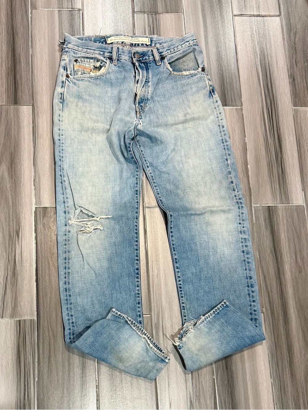 Diesel Light Blue Relaxed Distressed Y2K Keetar Vintage Jeans